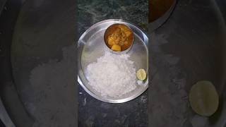 Todays Lunch Thali  Rice with Chicken curry food thali chickencurry simple menu [upl. by Ayres]