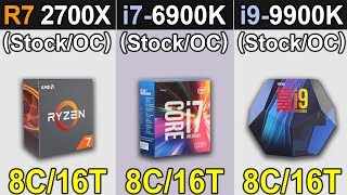 R7 2700X Vs i76900K Vs i99900K  Stock and Overclock  New Games Benchmarks [upl. by Sawyor432]