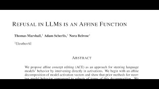 QA Refusal in LLMs is an Affine Function [upl. by Kcirdla738]