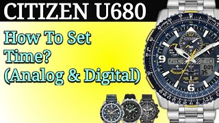 Citizen NavihawkSkyhawk AT Setting Instructions  U680 How To Set Time Manual [upl. by Kristianson744]