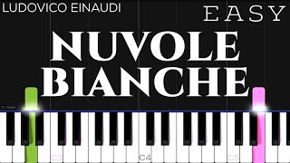 Ludovico Einaudi  Nuvole Bianche  EASY Piano Tutorial [upl. by Sgninnej]