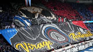 Le tifo de PSG Lens contre les interdictions de fumigènes 02112024 [upl. by Sipple]