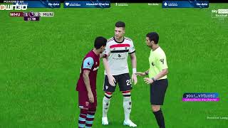 PremLive West ham united vs Manchester United 24 25 in efootball PES 21 Virtuared mod 86 [upl. by Nameloc906]