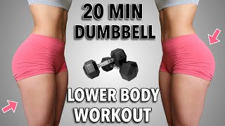 20 MIN INTENSE DUMBBELL LEG WORKOUT  Killer Lower Body Grow your Booty amp Tone your Thighs  DAY 6 [upl. by Adleme]