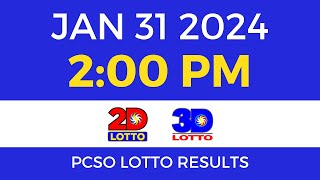 Lotto Result January 31 2024 2pm Swertres Ez2 PCSO [upl. by Kiehl]