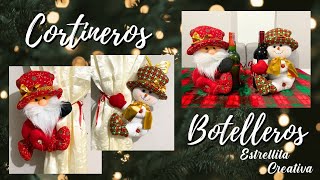 Cortineros  Botelleros Navideños  Tutorial [upl. by Keg74]