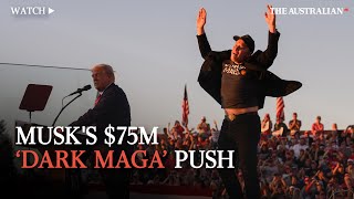 Elon Musk drops 75 million on ProTrump super PAC declares Im dark MAGA [upl. by Elleivad155]