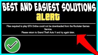 GTA 5 Online How To Fix Files Required To Play GTA Online Could Not Be Downloaded 2022 PS PC Xbox [upl. by Cosmo]