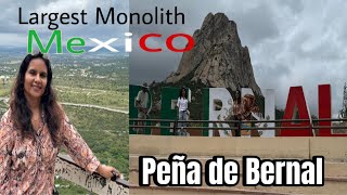 Peña de Bernal largest rock in Querétaro indianmominmexico peñadebernal sightseeing mexico [upl. by Corrie229]