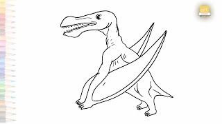 Pterodactylus Drawings Made EASY for Beginners  Outline drawings  Pterodactylus sketch artjanag [upl. by Sarge]