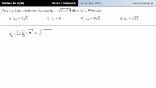 Zadanie 14  Matura 2012 czerwiec [upl. by Yrdua]