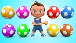 Soccer Balls Mini Golf Game Play by Little Baby Wooden Hammer to Learn Colors for Children  3D Kids [upl. by Noteloc]