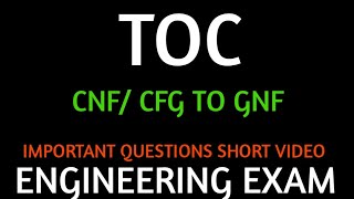 CNF or Cfg to Gnf conversion Toc Numerical 14 Engineering Exam  True Engineer [upl. by Zeiler]