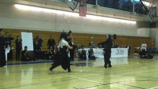 Naginata Vs Kusarigama Demonstration  NYC Kendo Club 40th Anniversary Shiai [upl. by Marv]