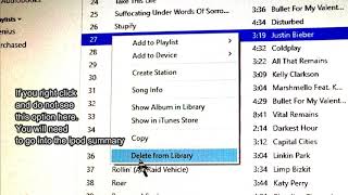 How to Delete  Remove Songs off an ipod [upl. by Nileuqay930]