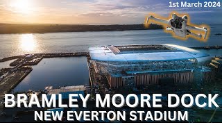 Bramley Moore Dock Everton New Stadium Flyaround and Hyperlapse [upl. by Bonny]