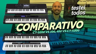 COMPARATIVO CASIO CTS400 VS CTS300 VS CTS200 VS CTX800 [upl. by Berck]