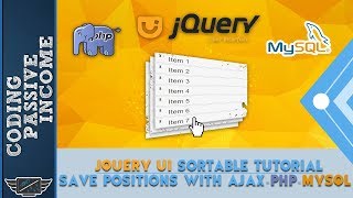 jQuery UI Sortable Tutorial  Save Positions With Ajax amp PHP amp MySQL [upl. by Enymzaj303]