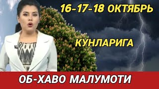 161718 ОКТЯБРЬ КУНЛАРИ УЧУН ОБ ХАВО МАЛУМОТИ ob havo [upl. by Adnilreb16]