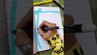 Diary Page Border Design📘✒  project amp journal idea💖  youtubeshorts ytshorts art shorts [upl. by Herwick]