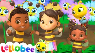 The Fuzzy Buzzy Bee Song 🐝  Lellobee City Farm  Moonbug Kids  Farm Animals [upl. by Farlie450]