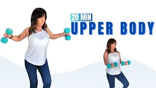 💪20 Min UPPER BODY Workout For Women  LOW IMPACT  AT HOME  With Weights  ALL STANDING [upl. by Phyllys490]