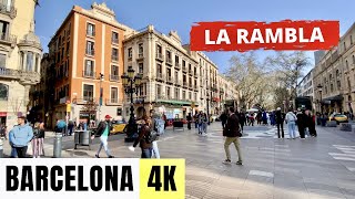 BARCELONA SPAIN 🇪🇸 4K La Rambla — Walking Tour [upl. by Nannerb265]