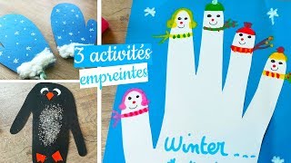 3 activités empreintes pour lhiver [upl. by Llehsor432]