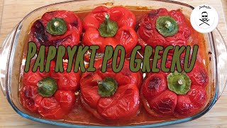 🇬🇷PAPRYKA PO GRECKU  faszerowane papryki mięsem i serem Feta w pomidorach [upl. by Petronia]