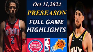 Detroit Pistons vs Phoenix Suns GAME Highlight  Oct 11 2024 NBA TODAY  NBA HIGHLIGHTS [upl. by Em]