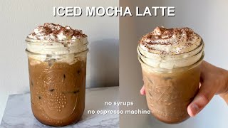 Iced Mocha without Chocolate Syrup or Espresso Machine  Easy 2 Minute Iced Mocha Latte [upl. by Eelatsyrc]