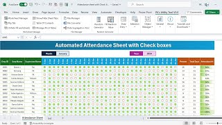 Monthly Attendance sheet in Excel with Check boxes  FREE Download [upl. by Errecart]