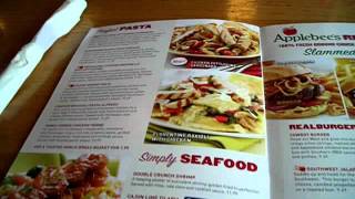 Applebees Restaurant Menu and Dinner USA 092011 [upl. by Berty196]