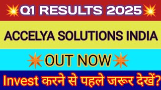 Accelya Solutions Q1 Results 🔴 Accelya Share Latest News 🔴 Accelya Solutions India Ltd Latest News [upl. by Garda746]