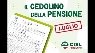 Cedolino pensione di luglio le informazioni utili [upl. by Muna]