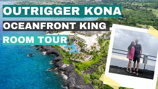 Outrigger Kona Resort and Spa Ocean front king room tour [upl. by Norrab]