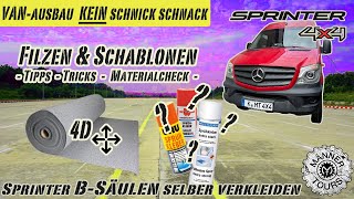 Filzen und Schablonen unschöne ecken verstecken beim Kastenwagen  Sprinter [upl. by Refanej]