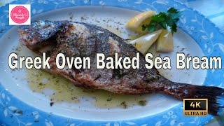 Greek Oven Baked Sea Bream Recipe 4 K [upl. by Bouldon]