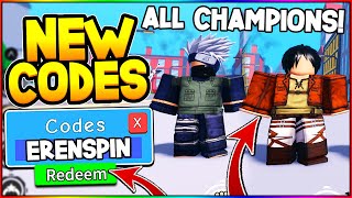 NEW EREN amp KAKASHI CHIKARA CODES IN ANIME FIGHTING SIMULATOR DIMENSION 5 UPDATE Roblox [upl. by Neetsuj]