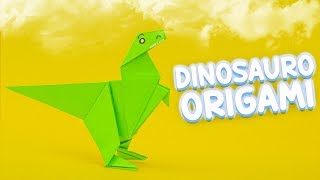 Origami dinosauro di carta  DIY origami animals tutorial [upl. by Eissen357]