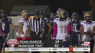 Manheim Township handily defeats Penn Manor in Week 9 clash [upl. by Htilil]