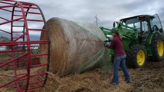 How To Handle Large Round Bales  John Deere Tips Notebook [upl. by Castara]