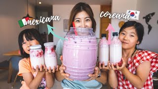 Bebidas de Fresa Coreana y MexicanaㅣBebida Coreana de Cafeteria [upl. by Ennaear]