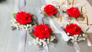 Easy DIY wrist corsage ribbon wrist corsagecorsage DIY [upl. by Leicester]