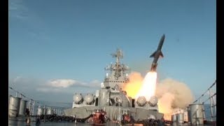 Moskva Missile Cruiser Firing All Of Her Weapons [upl. by Denise]