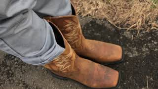 Change From Beat Sz 95 Into New Sz 11 Tony Lama TLX Performance Western Work Boots [upl. by Munsey]