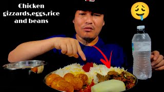 CHICKEN GIZZARDSFRYING EGGSFOOD AND BEANS MUKBANG kabirmukbangvideo food foodie [upl. by Marba432]