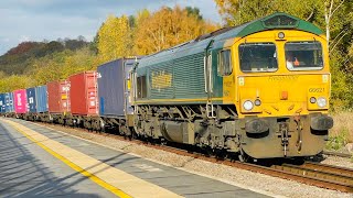 Freightliner 66621 At Chesterfield From Leeds FLT To Southampton MCT [upl. by Ymmaj408]