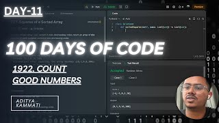 Day 11 LeetCode 1922 Count Good Numbers medium 100Day Challenge bruteforce [upl. by Hulburt]