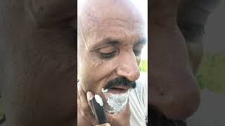 Beard Shaving haircut of an artist barber Shaving Himself with iron piece asmr asmrhaircut [upl. by Euqinemod]